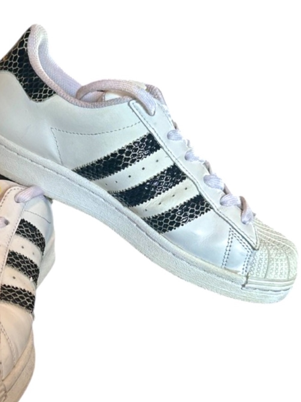 Adidas Superstar Snakeskin Sneakers Women’s 7.5 White Black Exotic Shell Toe